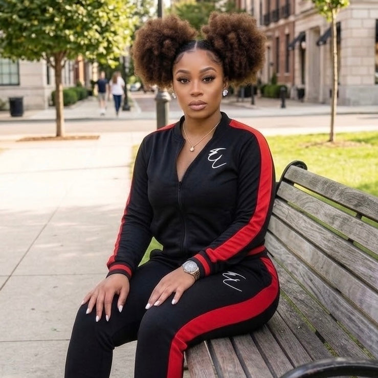 Black & Red Logo Track Suit